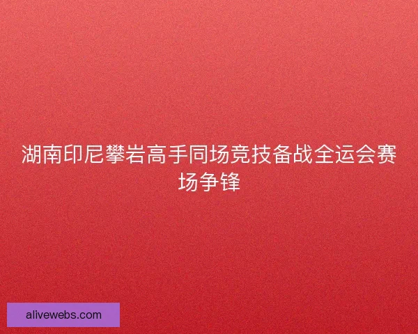 湖南印尼攀岩高手同场竞技备战全运会赛场争锋
